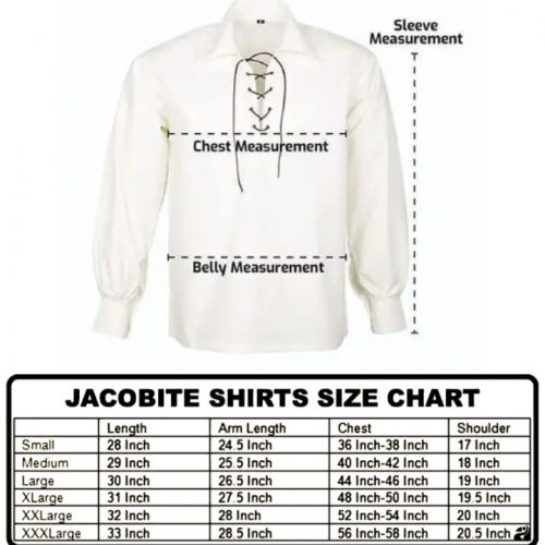 Jacobite Size Guide MENS