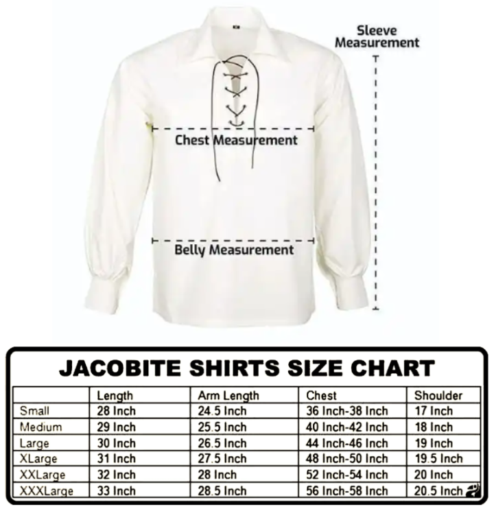Shirts - Jacobite (Ghillie) Long Sleeve, Men's - Scottish Retail
