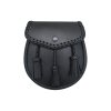 Day Sporran – Regular Leather, Braided Flap, 3 leather Tassels