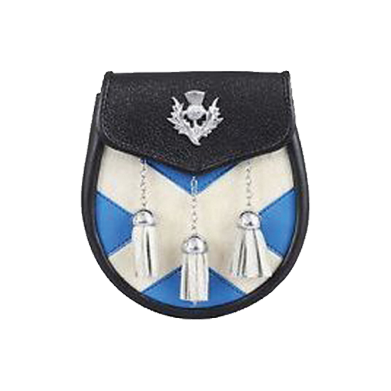 Semi Dress Sporran Rabbit Fur Thistle Badge With Chain Belt main image 0