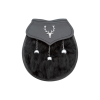 Semi Dress Sporran – Black Rabbit Fur on Regular Leather, Stag Head Badge on Flap