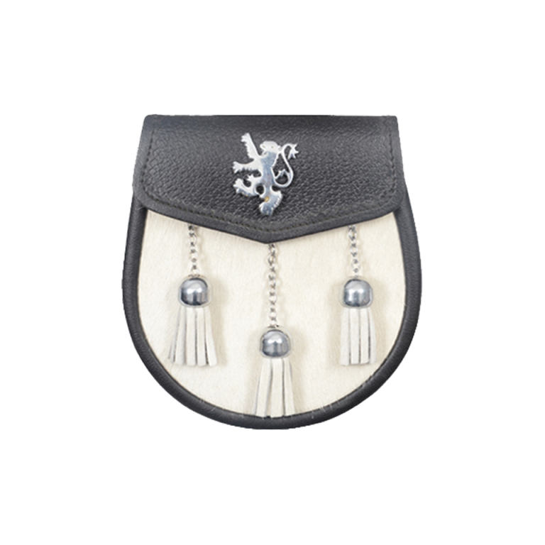 Semi Dress Sporran Rabbit Fur Thistle Badge With Chain Belt