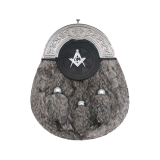 Full Dress – Wild Rabbit Fur  on regular leather, 3 Fur Tassels, Masonic Badge