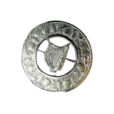 Plaid Brooch – Irish Harp Design, 3” Dia