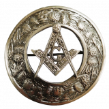 Plaid Brooch – Masonic Design, 3” Dia
